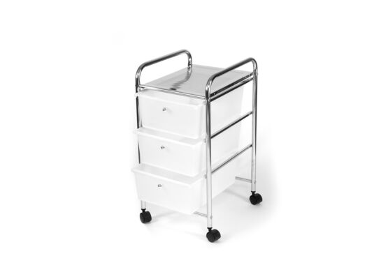 Regał łazienkowy chrom + biały 32,5 x 39 x 65,5 cm AWD Interior