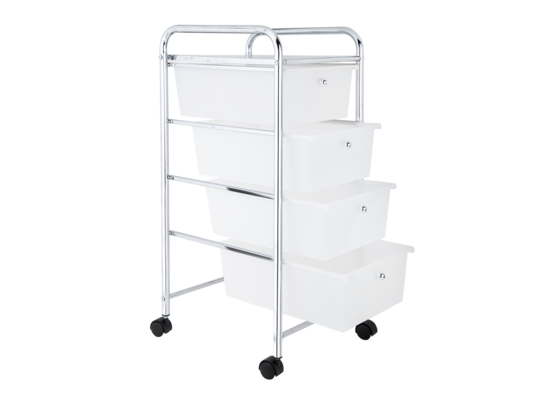 Regał łazienkowy chrom + biały 32,5 x 39 x 65,5 cm AWD Interior