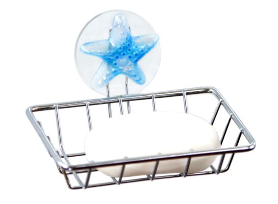 Mydelniczka chrom + niebieski 13 x 9 x 10 cm AWD Interior