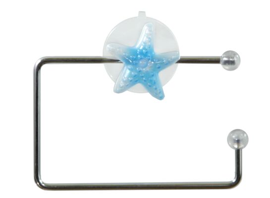 Uchwyt na papier toaletowy chrom + niebieski 13 x 9 x 10 cm AWD Interior