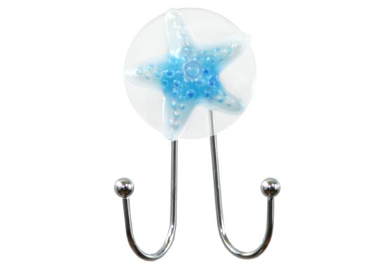 Wieszak ścienny chrom + niebieski 13 x 9 x 10 cm AWD Interior