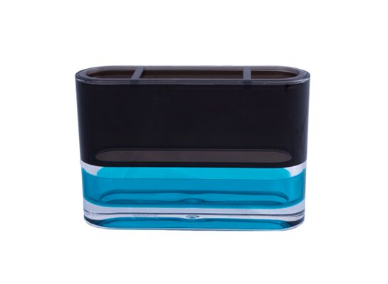 Kubek na szczoteczki LAGUNA niebieski + czarny + transparentny 5,5 x 5,5 x 18,2 cm AWD Interior