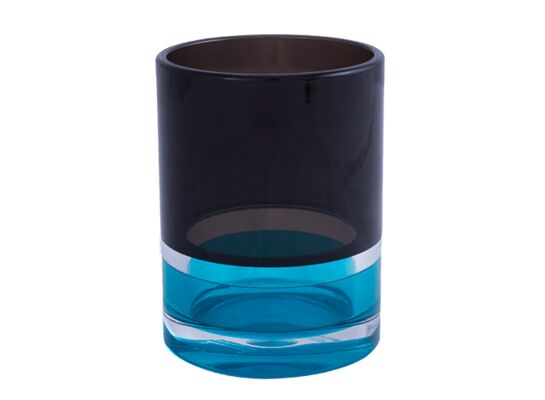 Kubek LAGUNA niebieski + czarny + transparentny 5,5 x 5,5 x 18,2 cm AWD Interior