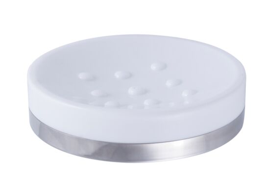 Mydelniczka SELENE chrom + biały 11 x 11 x 2,5 cm AWD Interior