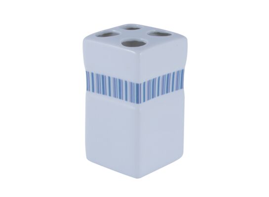 Kubek na szczoteczki LUCA biały + niebieski + fiolet 6 x 6 x 17 cm AWD Interior