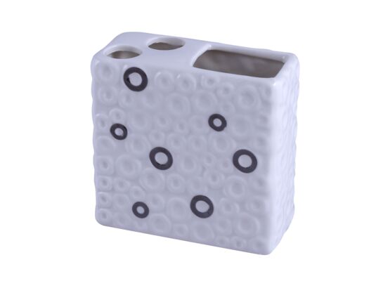 Kubek na szczoteczki RINGO biały + brąz 10 x 4,5 x 10 cm AWD Interior