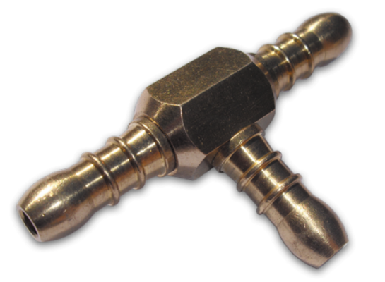 Trójnik 3x nypel 9-10mm mosiądz