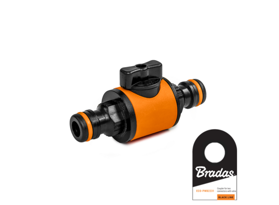 Nypel do łączenia dwóch szybkozłączy, z zaworem BLACK LINE