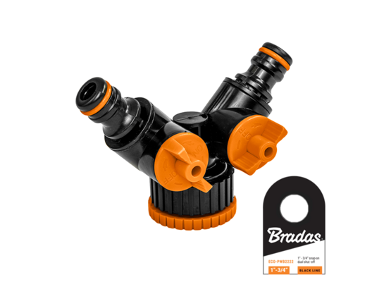 Trójnik z dwoma zaworami GW 1" / 3/4" BLACK LINE