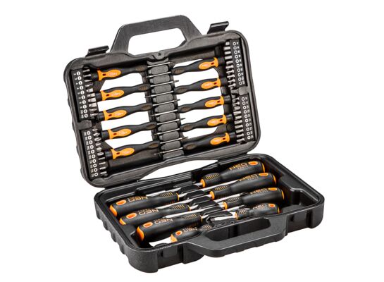 Zestaw wkrętaków i końcówek wkrętakowych, 58 sztuk NEO