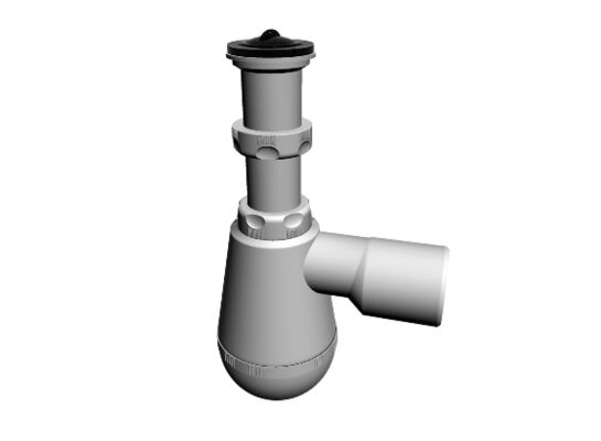 Syfon zlewozmywakowy 1-komorowy butelkowy, odejście proste Ø50