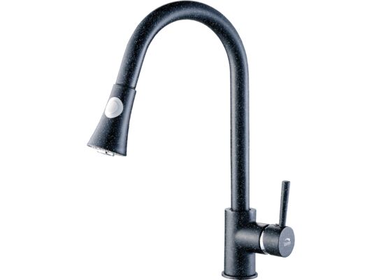 Bateria zlewozmywakowa stojąca z wyciąganą wylewką U DARU BLD 769D czarny Laveo