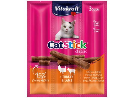 Przysmak dla kota Cat Stick Mini 3 sztuki indyk/jagnięcina Vitakraft