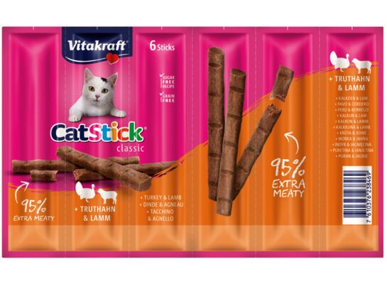 Przysmak dla kota Cat Stick Mini 6 sztuk indyk/jagnięcina Vitakraft