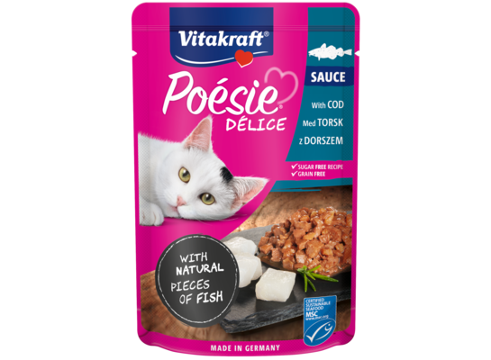 Karma dla kotów Poesie Deli Sauce z dorszem 85 g Vitakraft