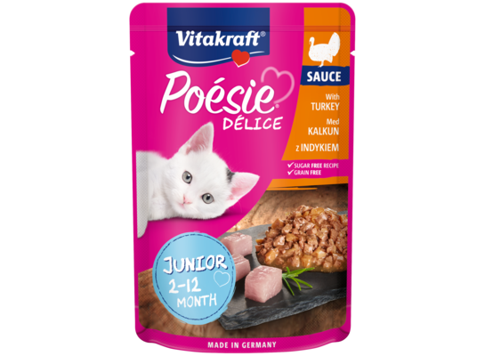 Karma dla kotów Poesie Deli Sauce Junior z indykiem 85 g Vitakraft