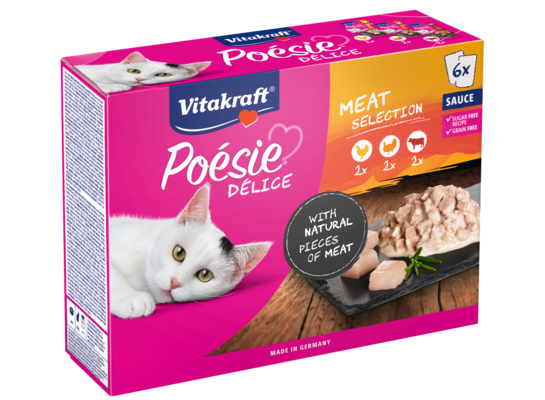 Karma dla kotów Poesie Deli Sauce Multipack z mięsem 6x85 g Vitakraft