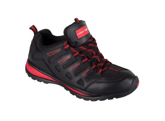 Półbuty obuwie bezpieczne LAHTI PRO L30402 skóra/oxford czarno-czerwone 43