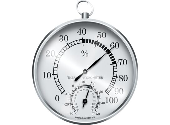 Termometr / higrometr wiszący srebrne zegary Bioterm