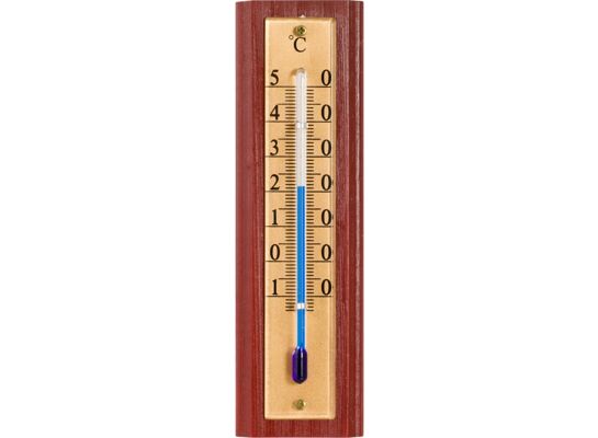 Termometr pokojowy 40 x 130 mm złota skala drewniany prostokątny 34 x 125 mm Bioterm