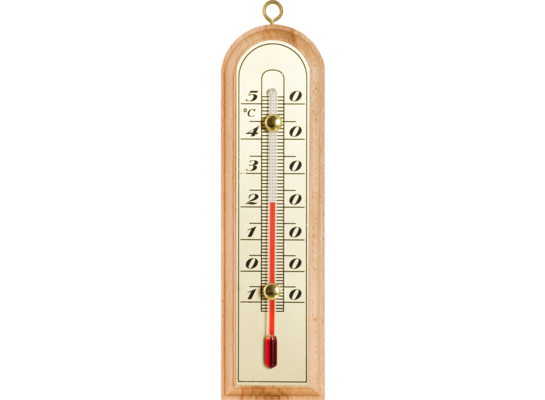 Termometr pokojowy 43 x 150 mm złota skala drewniany łuk Bioterm