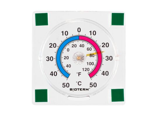 Termometr zaokienny przyklejany 77 x 77 mm bimetaliczny Bioterm