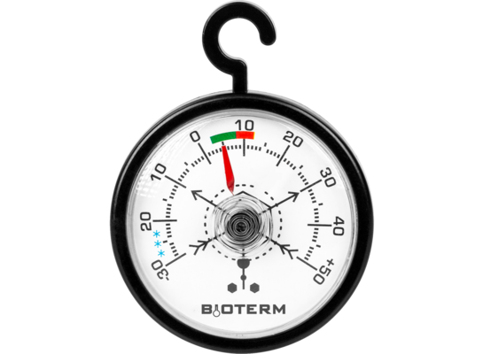 Termometr do lodówek i zamrażarek czarny 52 x 70 mm Bioterm