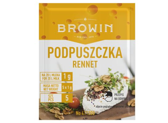 Podpuszczka do serów 5 x 1 g Browin
