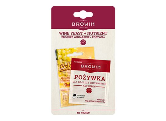 Zestaw: drożdże + pożywka Browin