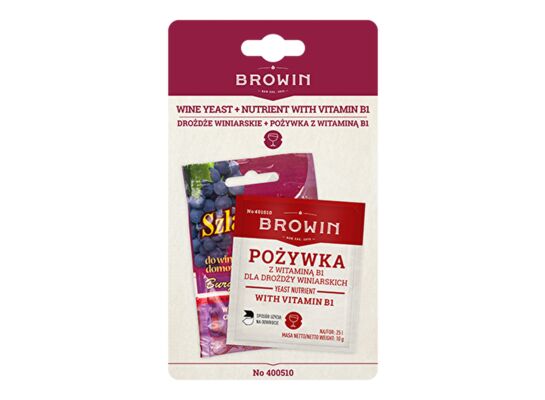 Drożdże winiarskie + pożywka z witaminą B1 Browin