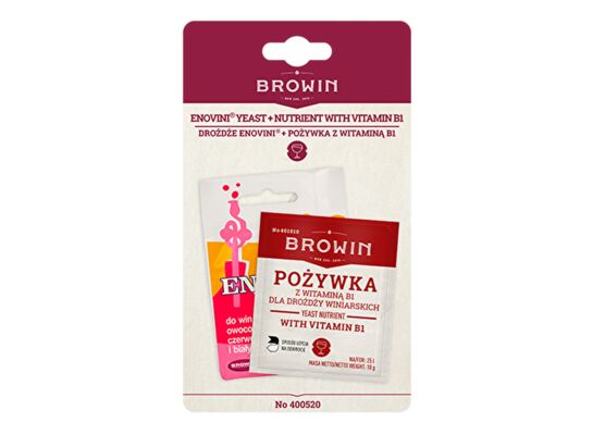 Drożdże Enovini + pożywka z witaminą B1 Browin