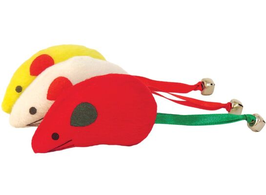 Zabawka dla kota mysz z dzwonkiem 3 sztuki happet