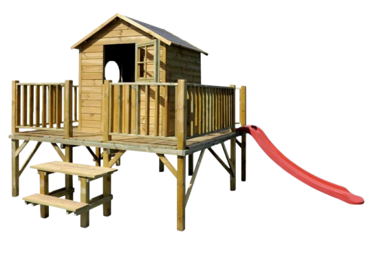 Domek ogrodowy Maciej ze ślizgiem drewniany 4iQ