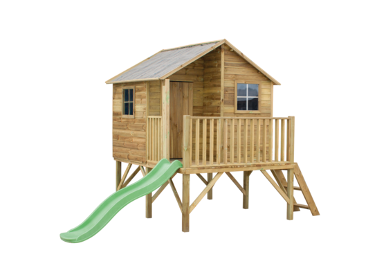Domek ogrodowy Jerzyk ze ślizgiem drewniany 4iQ