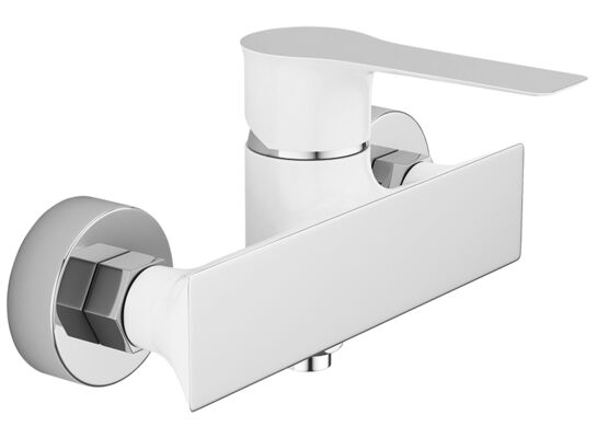 Bateria natryskowa RAILA BLL 640D chrom/biały Laveo