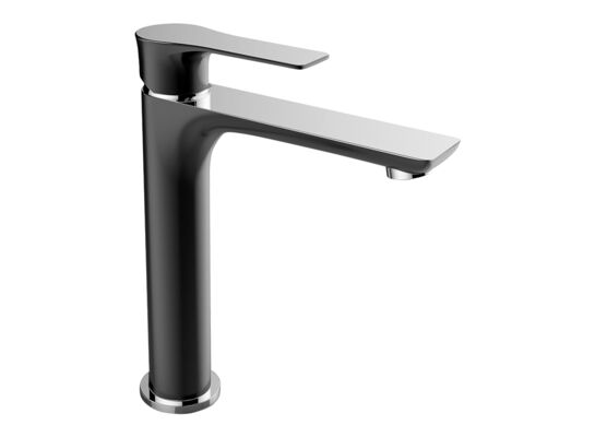 Bateria umywalkowa wysoka RAILA BLL 72ND chrom/czarny Laveo
