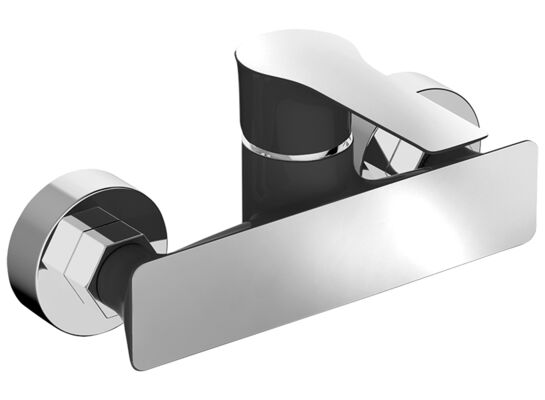 Bateria natryskowa RAILA BLL 740D chrom/czarny Laveo