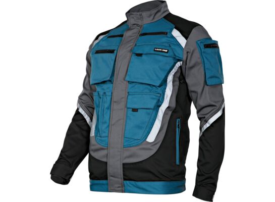 Bluza ochronna LAHTI PRO czarno-szaro-turkusowa z pasami odblaskowymi 3XL