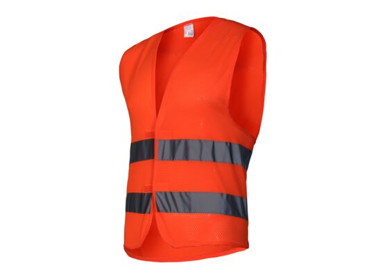 Kamizelka siatkowa LAHTI PRO pomarańczowa z pasami odblaskowymi XL