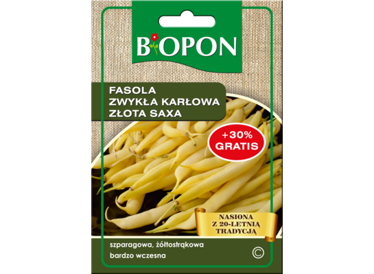 Nasiona fasola zwykła karłowa Złota Saxa 25 g Bopon