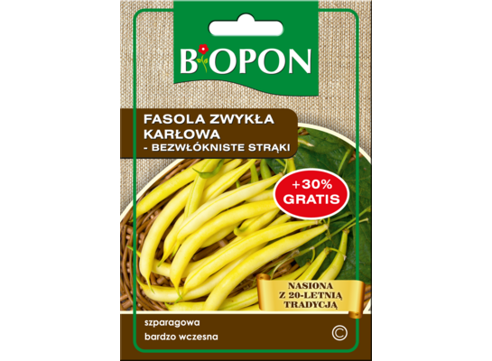 Nasiona fasola zwykła karłowa bezwłókniste strąki 25 g Bopon