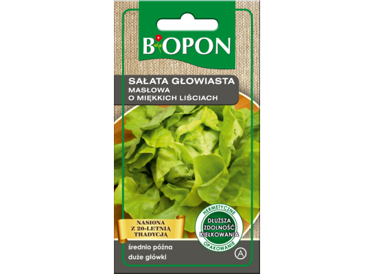 Nasiona sałata głowiasta masłowa o miękkich liściach 1 g Bopon
