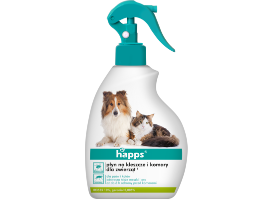 Płyn na kleszcze i komary dla zwierząt 200 ml HAPPS