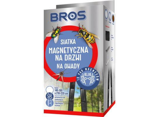 Siatka na drzwi magnetyczna biała 160 x 220 cm BROS