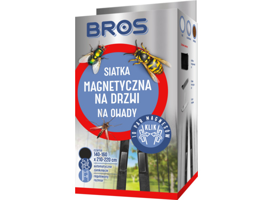 Siatka na drzwi magnetyczna czarna 160 x 220 cm BROS