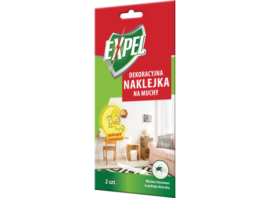Dekoracyjna naklejka na muchy świecąca w ciemności 2 sztuki EXPEL