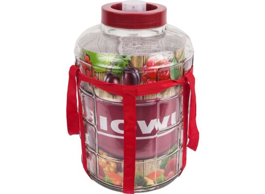 Słój do wina i przetworów 15 l z taśmą i plastikową pokrywą Browin
