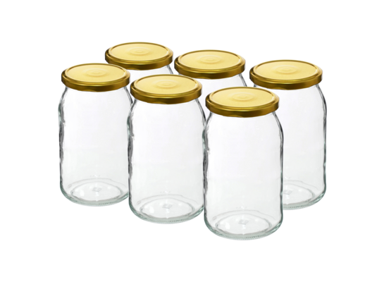 Słoik 900 ml ze złotą zakrętką Ø82 6 sztuk