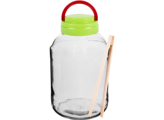 Słój TO Ø100 mm 3 l z plastikową zakrętką + szczypce Browin