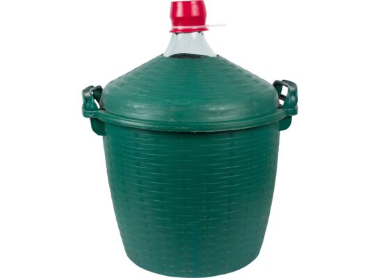 Balon do wina 25 l w zielonym koszu plastikowym Browin